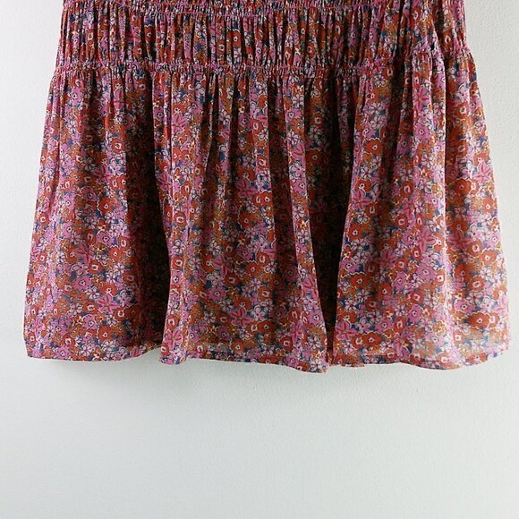 Sanctuary - Pink Floral Lined Mini Skirt - XS - Picture 3 of 6